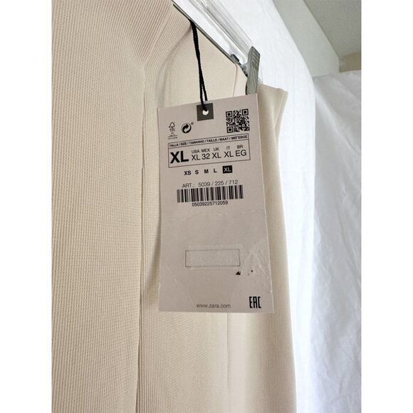 Zara Beige Slit Ribbed Leggings XL 5039 225 NWT - Picture 15 of 16